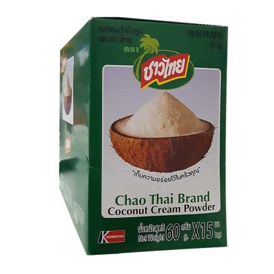 Chaothai Coconut Cream Powder 60g x 12+3 Sachets.ชาวไทย กะทิผงสำเร็จรูป 60 กรัม x 12+3 ซอง