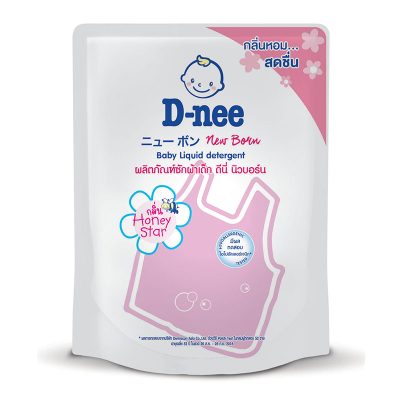 D-nee Baby Liquid Detergent Honey Star Pink 1300 ml.ดีนี่ ผลิตภัณฑ์ซักผ้าเด็ก กลิ่นฮันนี่สตาร์ สีชมพู 1300 มล.