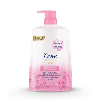 Dove Shampoo Detox Nourish 900 ml.โดฟ แชมพู ไมเซล่า ดีท็อกซ์ นอริชเม้นท์ สีชมพู ขนาด 900 มล.