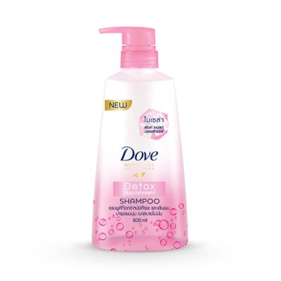 Dove Shampoo Detox Nourish 630 ml.โดฟ แชมพู ไมเซล่า ดีท็อกซ์ นอริชเม้นท์ สีชมพู ขนาด 630 มล.
