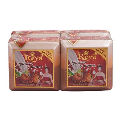 Reya Tamarind & Goat Milk Bar Soap 153g x 4 Pcs.เรยา สบู่มะขามผสมน้ำนมแพะ 153 กรัม x 4 ก้อน