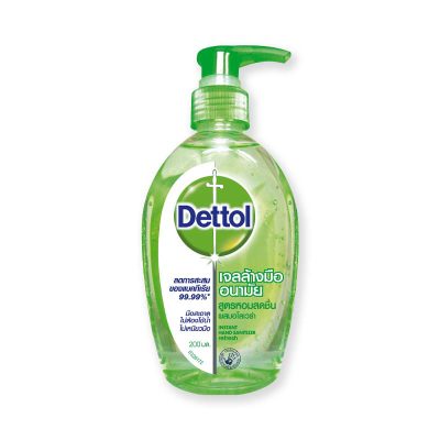 Dettol Instant Hand Sanitizer Refresh 200 ml.เดทตอล เจลล้างมือ สูตรหอมสดชื่นผสมอโลเวร่า 200 มล.