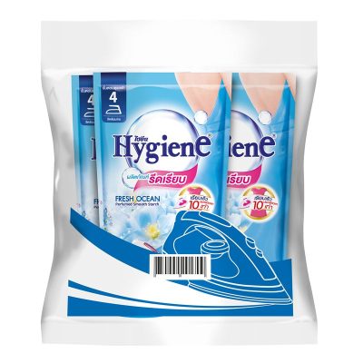 Hygiene Ironing Smooth Fresh Ocean Blue 550 ml x 3.ไฮยีน ผลิตภัณฑ์รีดผ้าสูตรรีดเรียบ กลิ่น เฟรช โอเชี่ยน ฟ้า 550 มล. x 3 ถุง