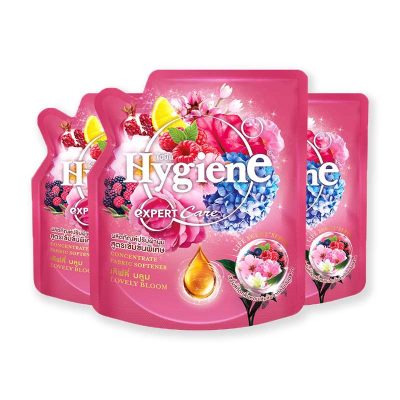 Hygiene Expert Care Life Scent Concentrate Softener Lovely Bloom Pink 125 ml x 3.ไฮยีน เอ็กซ์เพิร์ทแคร์ ไลฟ์ เซ้นท์ น้ำยาปรับผ้านุ่ม สูตรเข้มข้น กลิ่นเลิฟลี่บลูม ชมพู 125 มล. x 3
