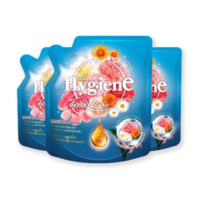 Hygiene Expert Care Life Scent Concentrate Softener Sun Kiss Blooming Aqua 125 ml x 3.ไฮยีน เอ็กซ์เพิร์ทแคร์ ไลฟ์ เซ้นท์ น้ำยาปรับผ้านุ่ม สูตรเข้มข้น กลิ่นซันคิส บลูมมิ่ง อควา 125 มล. x 3