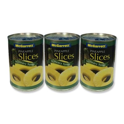 McGarrett Pineapple Slices 567 g x 3 Cans.แม็กกาแรต สับปะรดแว่นในน้ำเชื่อม 565 กรัม x 3 กระป๋อง