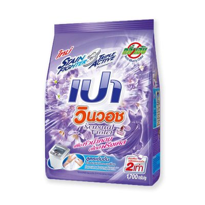 Pao Win Wash Concentrated Powder Detergent Sensual Violet 1,700 g.เปา วินวอช ผงซักฟอก สูตรเข้มข้น เซนชวล ไวโอเล็ต 1,700 กรัม
