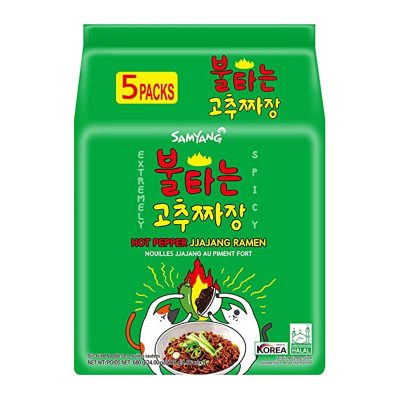Samyang Hot Pepper Jjajang Ramen 136g x 5 Bags.Samyang Hot Pepper Jjajang Ramen 136g x 5 Bags