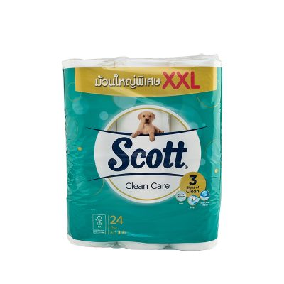Scott Clean Care Size XXL x 24 Rolls.สก๊อตต์ คลีนแคร์ การะดาษชำระ 3 ชั้น ไซส์ XXL แพ็ค 24 ม้วน