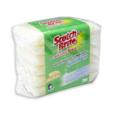 Scotch Brite Sponge Net Premium x 6 pcs.สก๊อตช์-ไบรต์ ฟองน้ำหุ้มตาข่าย แพ็ค 6 ชิ้น