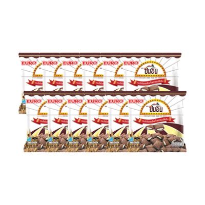 Semon Chocolate Cereal Filled With Cream 17 g x 12 Bags.ซีมอน ธัญพืชอบกรอบสอดไส้ครีม 17 กรัม x 12 ซอง