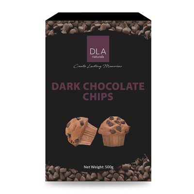 DLA Dark Chocolate Chips Compound 500g.DLA ดาร์กช็อกโกแลตชิพส์ คอมพาวด์ 500 กรัม