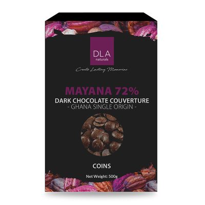 DLA Dark Chocolate Couverture 72% 500g.DLA ดาร์กช็อกโกแลต คูเวอร์เจอร์ 72% 500 กรัม