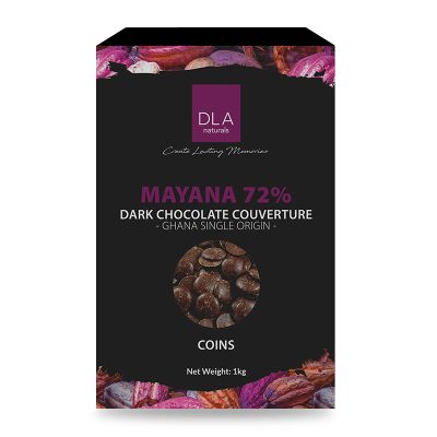 DLA Dark Chocolate Couverture 72% 1 kg.DLA ดาร์กช็อกโกแลต คูเวอร์เจอร์ 72% 1 กก.