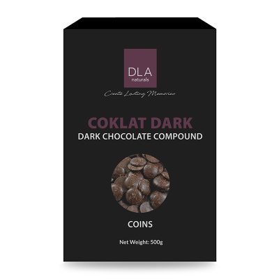 DLA Dark Chocolate Compound Coins 500g.DLA ดาร์กช็อกโกแลต คอมพาวด์ แบบเหรียญ 500 กรัม