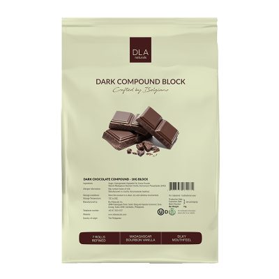 DLA Dark Chocolate Compound Block 1 kg.DLA ดาร์กช็อกโกแลต คอมพาวด์ แบบบล็อก 1 กก.