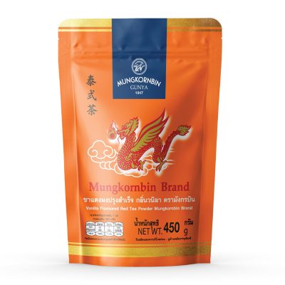 Mungkornbin Brand Vanilla Flavoured Red Tea Powder 450g.ตรามังกรบิน ชาแดงผงปรุงสำเร็จ กลิ่นวานิลลา 450 กรัม