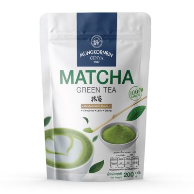 Mungkornbin Brand Matcha Green Tea Powder 100g.ตรามังกรบิน ชาเขียวมัทฉะ 100 กรัม