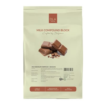 DLA Milk Chocolate Compound Block 1 kg.DLA มิลค์ช็อกโกแลต คอมพาวด์ แบบบล็อก 1 กก.