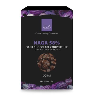 DLA Dark Chocolate Couverture 58% 1 kg.DLA ดาร์กช็อกโกแลต คูเวอร์เจอร์ 58% 1 กก.
