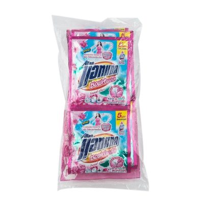 Attack 3D Liquid Detergent Soft Romantic Pink 35 ml x 12.แอทแทค ทรีดี น้ำยาซักผ้า สูตรเข้มข้น ซอฟท์ โรแมนติกเลิฟ สีชมพู 35 มล. x 12 ซอง
