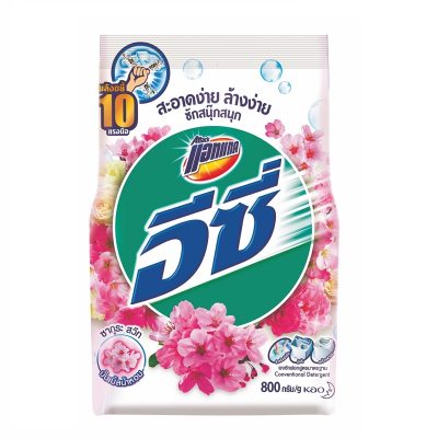 Attack Easy Regular Powder Detergent Sakura Sweet White 800g.แอทแทค อีซี่ ผงซักฟอก สูตรมาตรฐาน กลิ่นซากุระสวีท สีขาว 800 กรัม