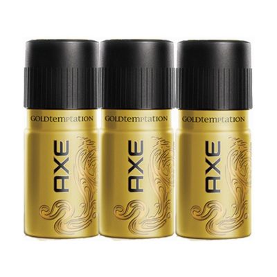 Axe Spray Gold Temptation 50 ml x 3.แอ๊กซ์ โกลด์ เทมเทชั่น สเปรย์ระงับกลิ่นกาย ขนาด 50 มล. แพ็ค 3 กระป๋อง