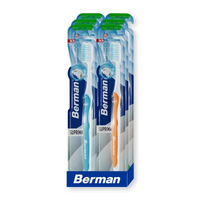 Berman Toothbrush Suprima Soft x 6.เบอร์แมน แปรงสีฟัน รุ่น สุพรีมา ซอฟท์ แพ็ค 6 ด้าม
