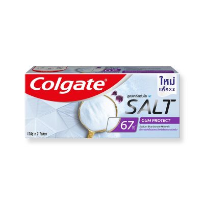 Colgate Toothpaste Concentrated Salt 67% Gum Protect 120g x 2 Pcs.คอลเกต ยาสีฟัน สูตรเกลือเข้มข้น 67% กัม โพรเทค 120 กรัม x 2 หลอด