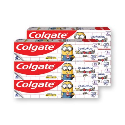 Colgate Kids Strawberry Toothpaste 40g x 6 Tubes.คอลเกต ยาสีฟันผสมฟลูออไรด์ สูตรป้องกันฟันผุ รสสตรอว์เบอร์รี 40 กรัม x 6 หลอด