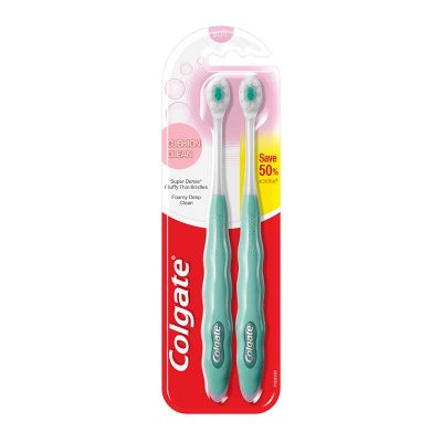 Colgate Cushion Clean Soft Toothbrush x 2 Pcs.คอลเกต แปรงสีฟัน คุชชั่น คลีน แพ็คคู่