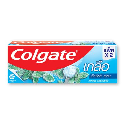 Colgate Toothpaste Salt Fresh Mint 150 g Twin Pack.คอลเกต ยาสีฟัน สูตรเกลือ เอ็กซ์ตร้าเฟรช มิ้นท์ ขนาด 150 กรัม แพ็คคู่