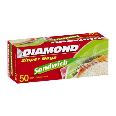 Diamond Zipper Bag Sandwich 14.9 x 16.5 cm x 50 Pcs.ไดมอนด์ ถุงซิปล็อก รุ่นแซนด์วิช 14.9 x 16.5 ซม. แพ็ค 50 ใบ