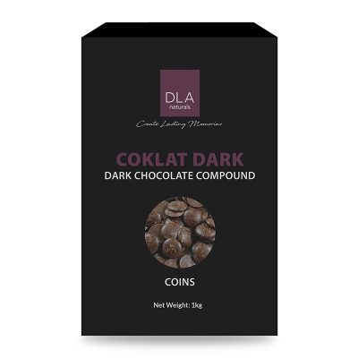 DLA Dark Chocolate Compound Coins 1 kg.DLA ดาร์กช็อกโกแลต คอมพาวด์ แบบเหรียญ 1 กก.