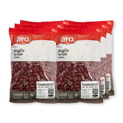 aro Red Kidney Bean 500 g x 6.เอโร่ ถั่วแดงหลวง 500 กรัม x 6 ถุง