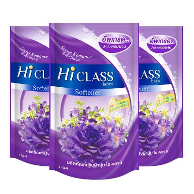 Hi Class Secret Romance Fabric Softener Refill 550 ml x 3 Bags.ไฮคลาส น้ำยาปรับผ้านุ่ม กลิ่นซีเคร็ต โรแมนซ์ ถุงเติม 550 มล. x 3 ถุง