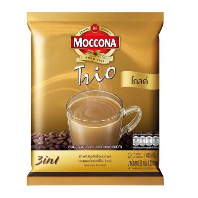 Moccona Trio Gold Instant Coffee Powder 20g x 20 Sachets.มอคโคน่า ทรีโอ โกลด์ กาแฟปรุงสำเร็จชนิดผง 20 กรัม x 20 ซอง
