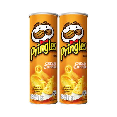 Pringles Potato Chips Cheese 107 g x 2 Cans.พริงเกิลส์ มันฝรั่งทอดกรอบ รสชีส 107 กรัม แพ็ค 2 กระป๋อง