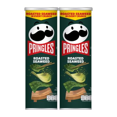Pringles Potato Chips Roasted Seaweed Flavor 97g x 2 Cans.พริงเกิลส์ มันฝรั่งทอดกรอบ รสสาหร่ายอบกรอบ 97 กรัม x 2 กระป๋อง