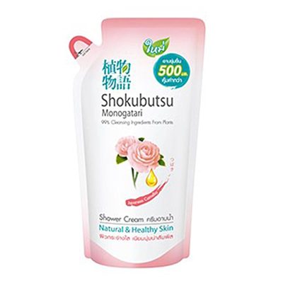 Shokubutsu Shower Cream Japanese Camellia Refill 500 ml.โชกุบุสซึ ครีมอาบน้ำ สูตรเจแปนนิส คาเมลเลีย ชนิดถุงเติม 500 มล.