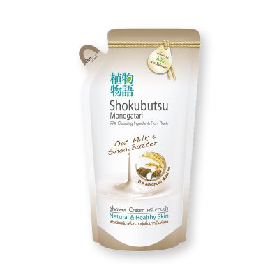 Shokubutsu oat milk refill 500ml.โชกุบุสซึ ครีมอาบน้ำ โอ๊ตมิ้ล ถุงเติม 500 มล.
