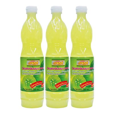 Ruamros Lemon Juice 700 ml x 3 bottles.รวมรส น้ำมะนาว 700 มล. x 3 ขวด