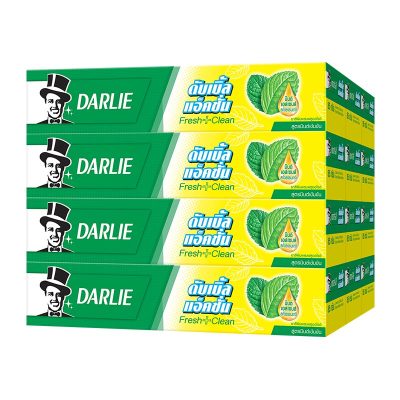 Darlie Toothpaste Double Action 85g x 12 Tubes.ดาร์ลี่ ยาสีฟัน ดับเบิ้ลแอคชั่น สูตรมินต์เข้มข้น 85 กรัม x 12 หลอด