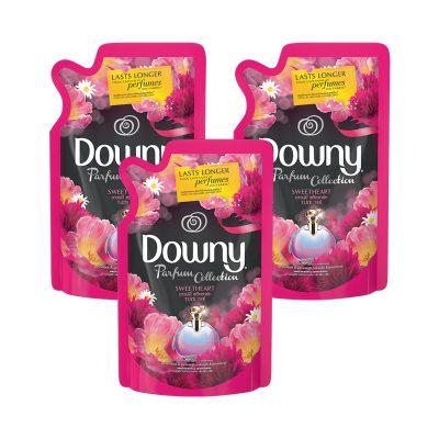 Downy Concentrate Softener Sweet Heart 310 ml x 3.ดาวน์นี่ สวีทฮาร์ท น้ำยาปรับผ้านุ่ม สูตรเข้มข้น 310 มล. x 3 ถง
