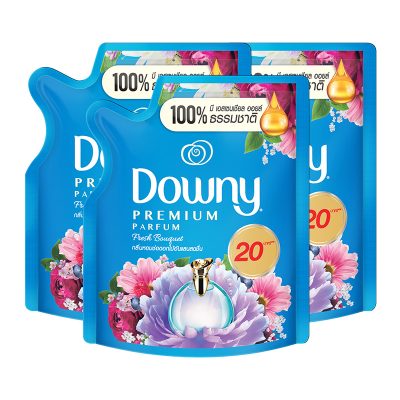 Downy Fresh Bouquet Fabric Softener 110 ml x 3 Pcs.ดาวน์นี่ น้ำยาปรับผ้านุ่มสูตรเข้มข้น กลิ่นช่อดอกไม้อันแสนสดชื่น 110 มล. แพ็ค 3 ถุง