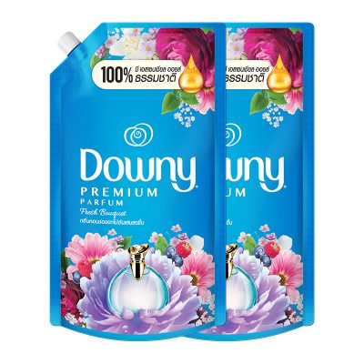 Downy Fresh Bouquet Fabric Softener 500 ml x 2 Pcs.ดาวน์นี่ น้ำยาปรับผ้านุ่มสูตรเข้มข้น กลิ่นช่อดอกไม้อันแสนสดชื่น 500 มล. แพ็ค 2 ซอง
