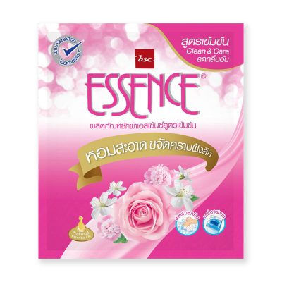 Essence Liquid Detergent Luxury Blossom Pink 35 ml x 12.เอสเซ้นซ์ น้ำยาซักผ้าสูตรเข้มข้น กลิ่นลัคชัวรี่ บลอสซัม สีชมพู 35 มล. x 12 ซอง