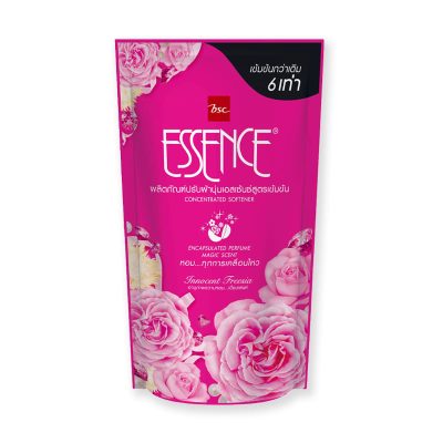 Essence Concentrate Softener Innocent Freesia Pink 600 ml.เอสเซ้นซ์ น้ำยาปรับผ้านุ่ม สูตรเข้มข้น กลิ่นอินโนเซ้นส์ฟรีเซีย สีชมพู 600 มล.