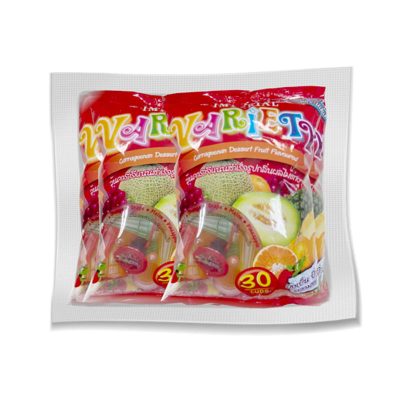 Imperial Jelly Mix Fruit 30 Cupss x 4.อิมพีเรียล วาไรตี้ เยลลี่คาราจีแนนรวมรส 25 ถ้วย แพ็ค 4 ถุง