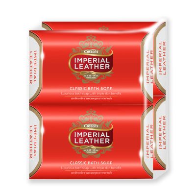 Imperial Leather Soap 100 g x 4.อิมพีเรียล เลเธอร์ คลาสสิค สบู่ก้อน สีแดง ขนาด 100 กรัม แพ็ค 4 ก้อน